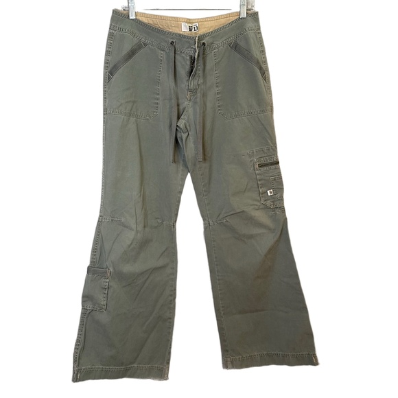 Vintage Y2K Plugg Cargo Baggy Wide Leg Grunge Skater Pants Women Size 13 Gray - Picture 1 of 12